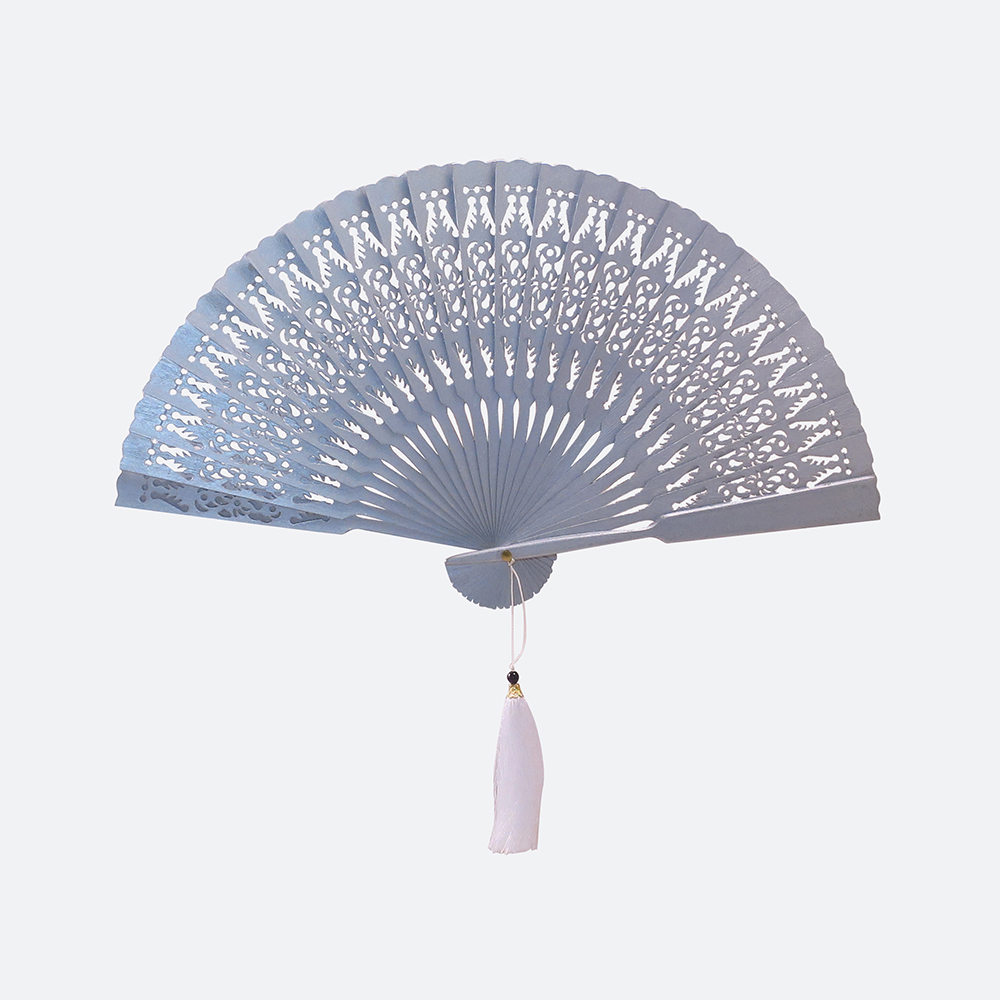 Plain Traditional Hand Fan Silver